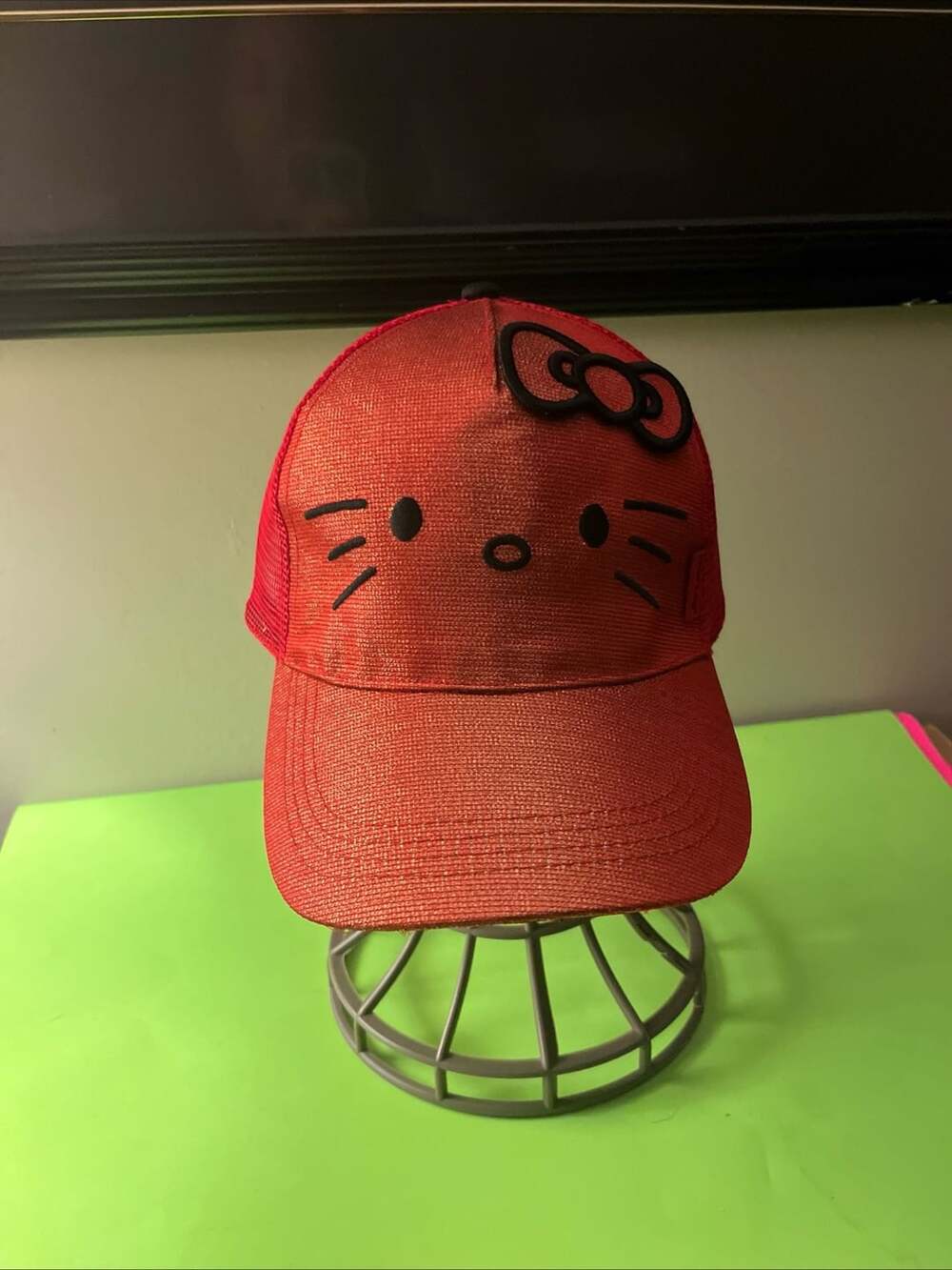 Sanrio Hello Kitty Shimmery Trucker Hat Red Snapback